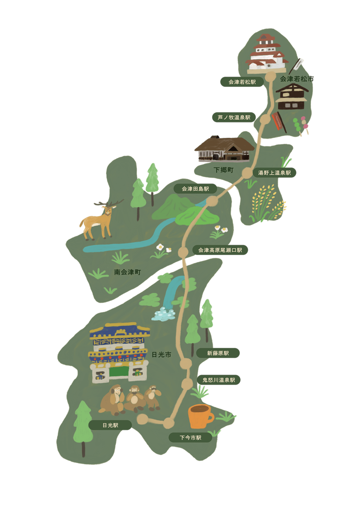 会津西街道マップ